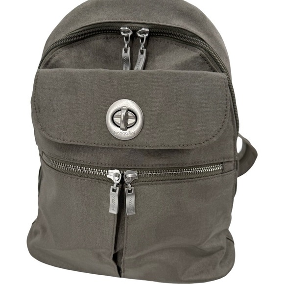 BAGGALLINI Naples Small Backpack Sling Bag Gray Nylon Convertible Travel Mini‎ Baggallini Naples Convertible Backpack - Wear As Backpack or  main image 4